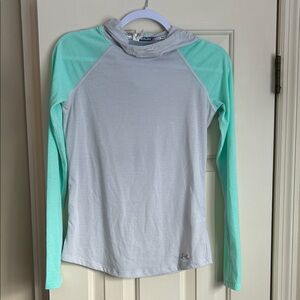 Under Armour hooded long sleeve - Light Teal/Green and Gray